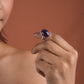 Amethyst Oval Silver Ring