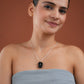 Protective Evil Eye Black Onyx Silver Hamsa Pendant