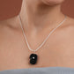 Protective Evil Eye Black Onyx Silver Hamsa Pendant