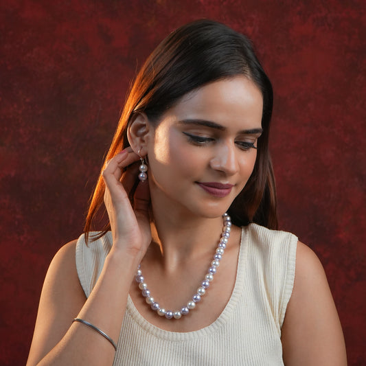 Lavender Romance Pearl Necklace Set
