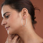 Silver Oval Hoops( Length 45mm )