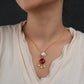 Blushing Bloom Pearl And Ruby Pink Necklace Set