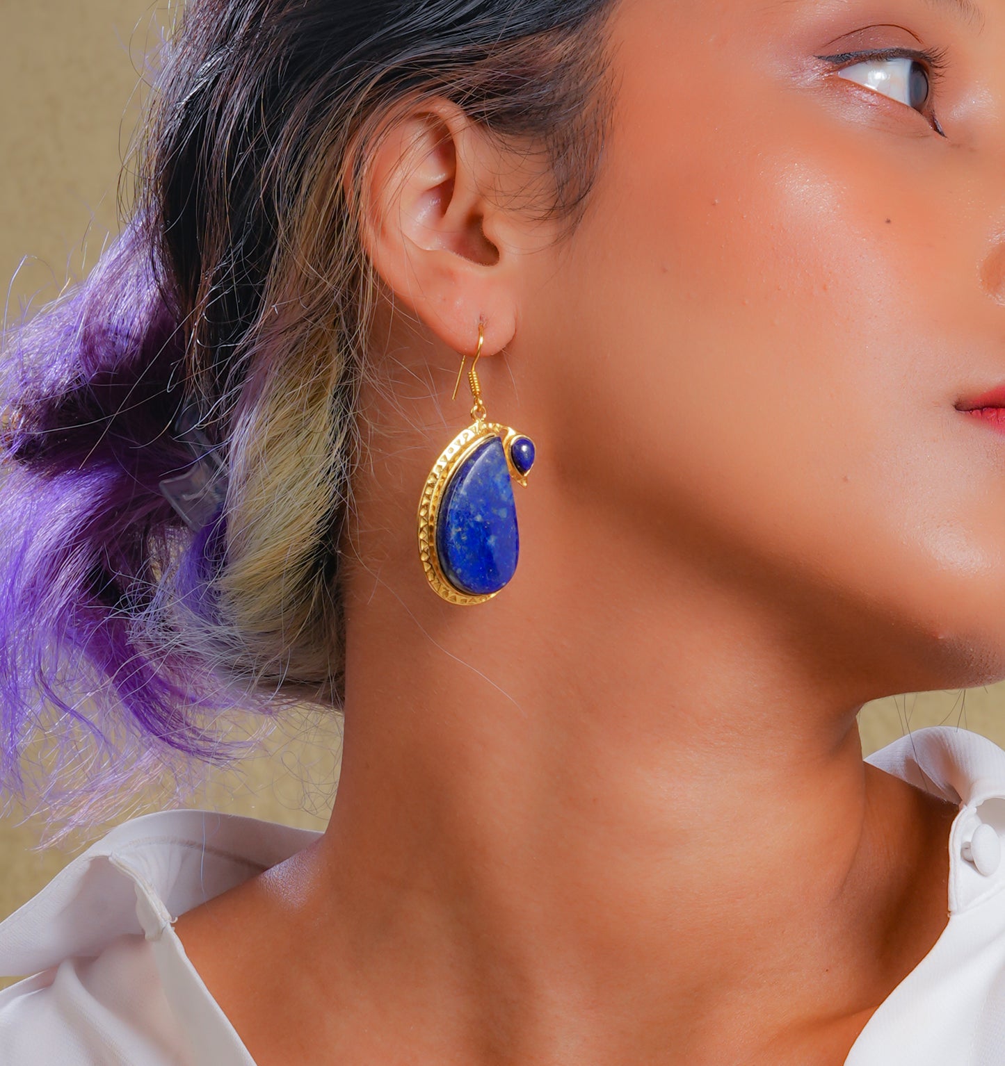 Lapis Lazuli Peacock Earrings