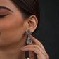 Dalmatian Jasper Studded Silver Earrings