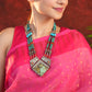 Antique Silver Necklace on Turquoise Pipes