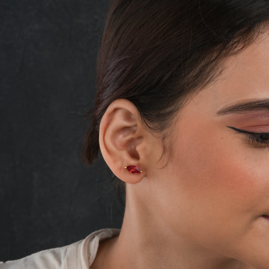 Rose Eyed Ruby Studs