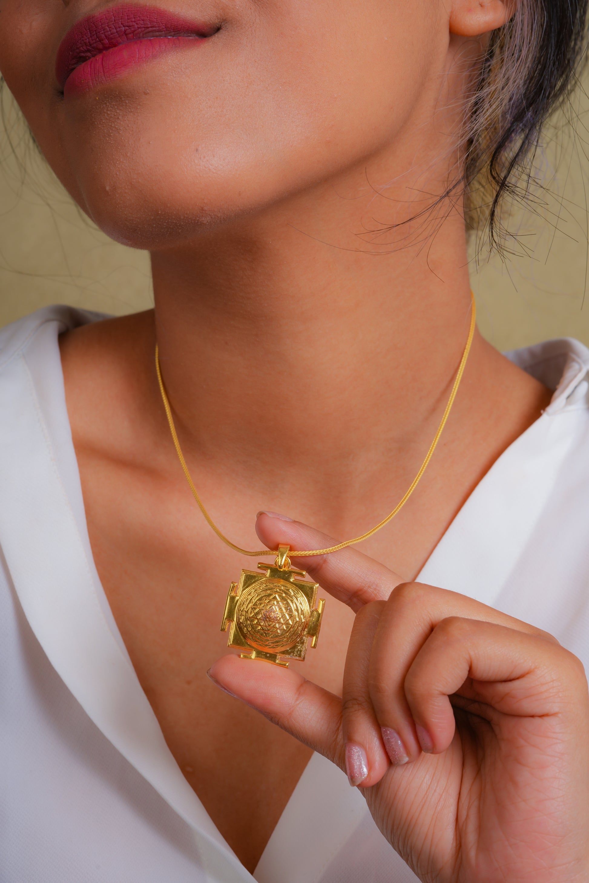 Sri Yantra Gold Plated Pendant – Totapari