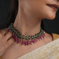 Gulbagh Ruby Red Emerald Green Silver Handcrafted Necklace