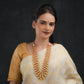 Beige And Ruby Red Multi Layered Necklace
