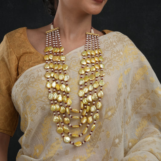 Tinge-of-Gold Pearls Necklace