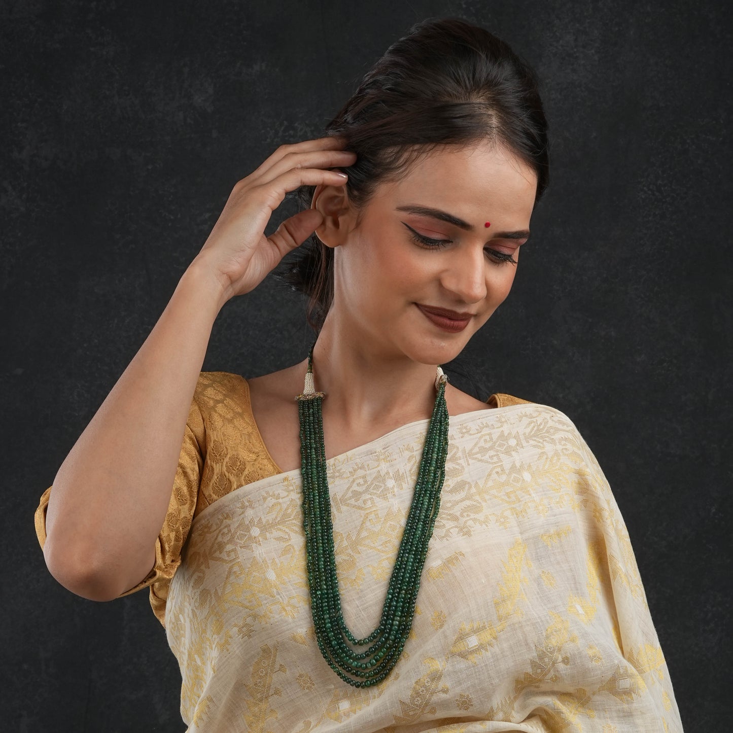 Emerald Green Onyx Beads Necklace