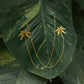 Corbett Canabis Leaf Earrings With Chains
