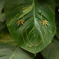 Corbett Canabis Leaf Earrings With Chains