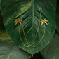 Corbett Canabis Leaf Earrings With Chains