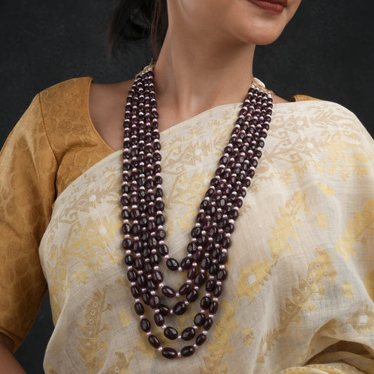 Ruby Pearl Multi Layered Necklace