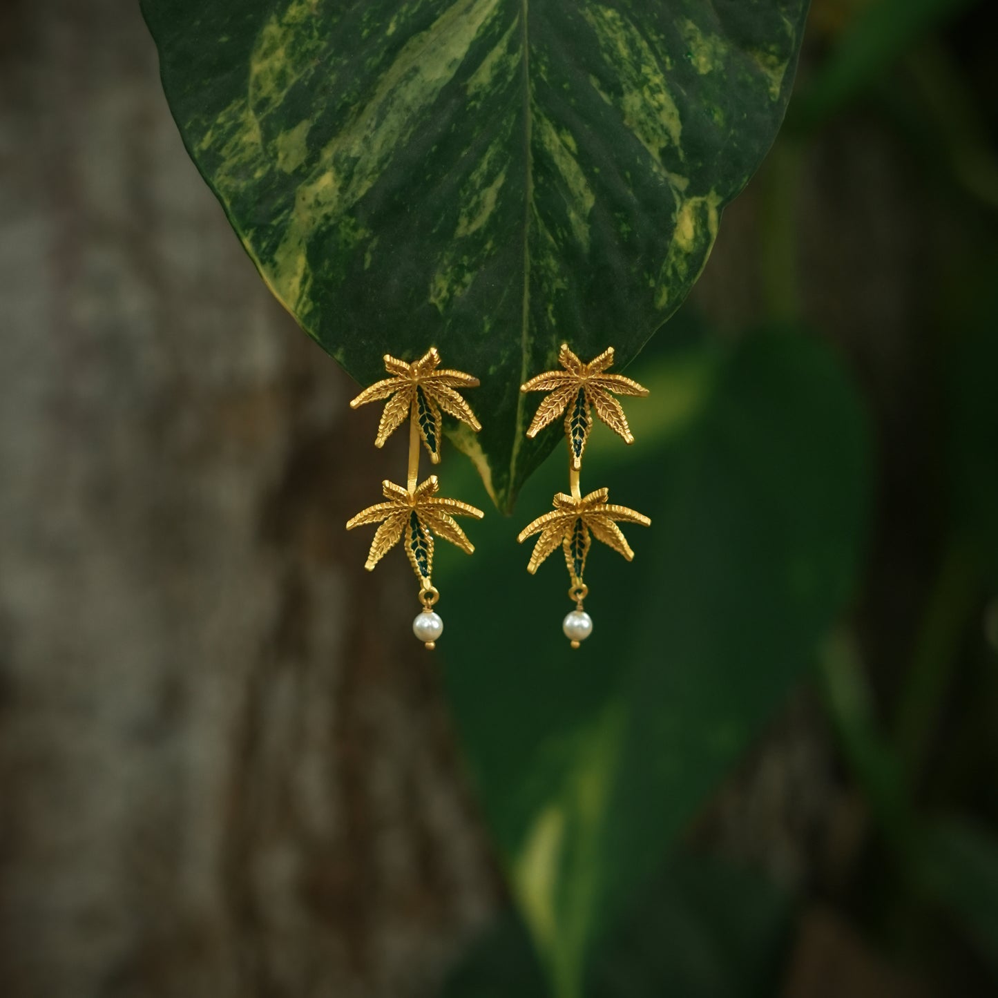 Corbett Canabis EarJackets Cum  Earrings