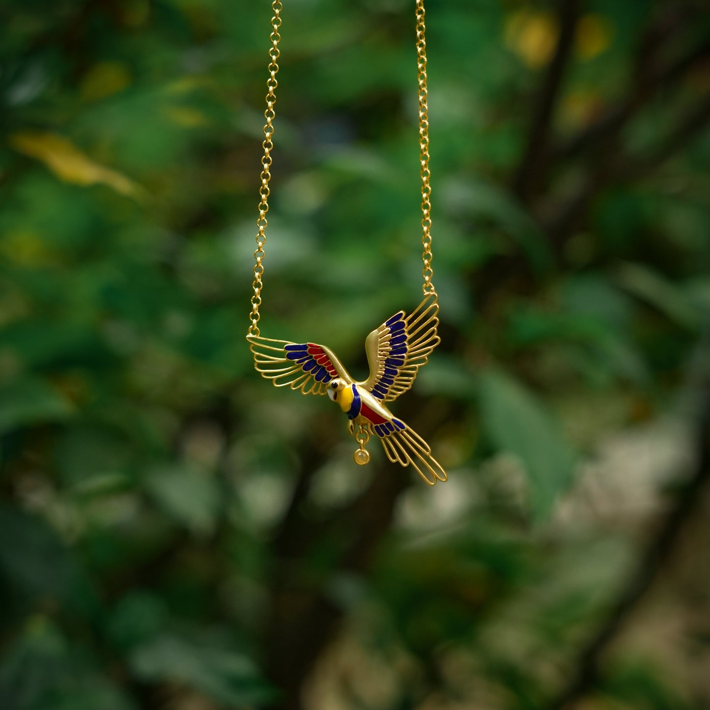 Corbett Plum Head Parrot Necklace