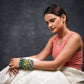 Natural Peridot And Pearls Multi Layered Bracelet