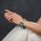 Natural Chrysocolla And Pearls Multilayered Bracelet