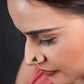 Malachite Triangle Gold Plated Silver Clip On Nose Pin