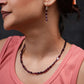 Crimson Natural Garnet Single Strand Necklace Set