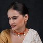 Totapari Kundan On Carnelian Choker Set