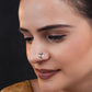 Antique Blue Onyx Moon Silver Nose Pin