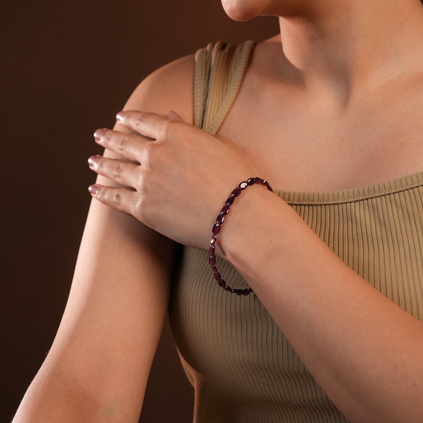 Red Natural Garnets Bracelet