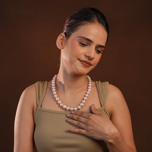 Freshwater Peach Pearls Necklace