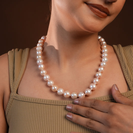 Freshwater Peach Pearls Necklace
