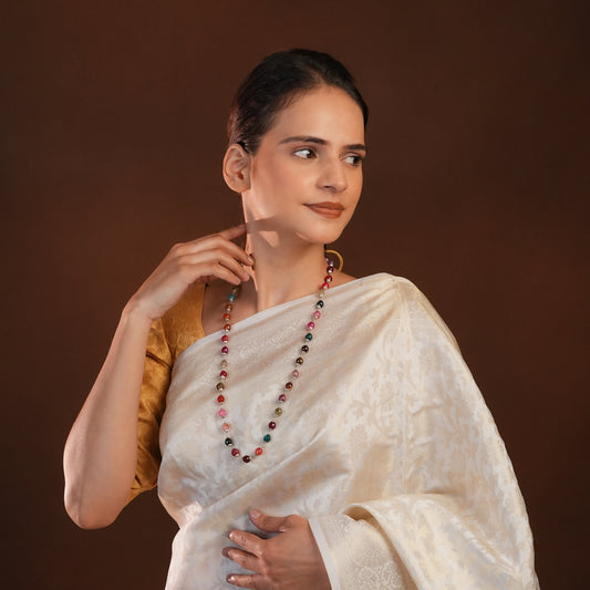 Multi Coloured Onyx Silver Neckalce