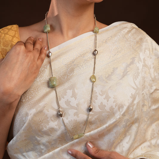 Green Onyx Silver Necklace
