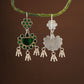 Madhu Chandrika Green Flower Silver Earrings