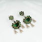 Madhu Chandrika Green Flower Silver Earrings