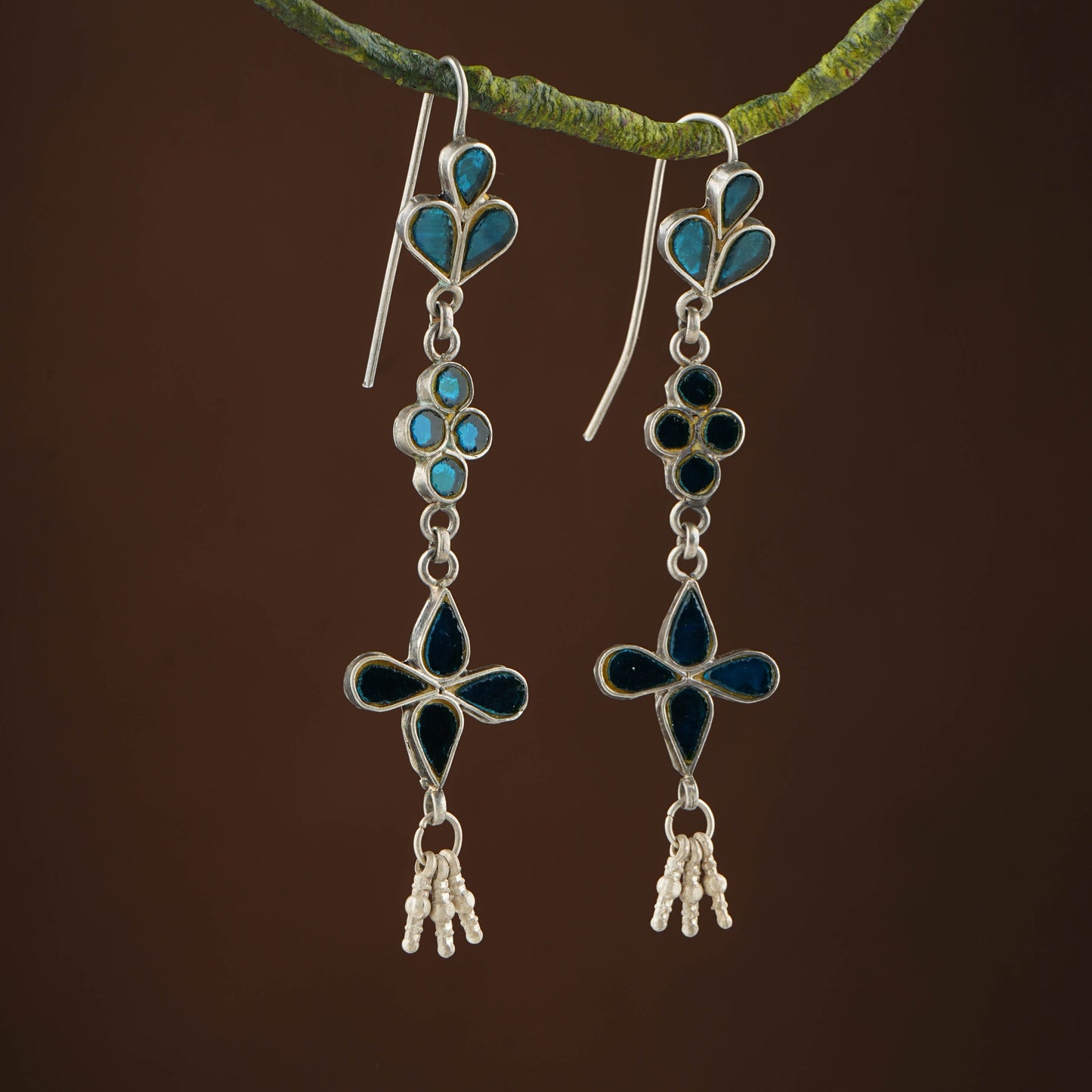 Madhu Chandrika Desert Flower Silver Earrings