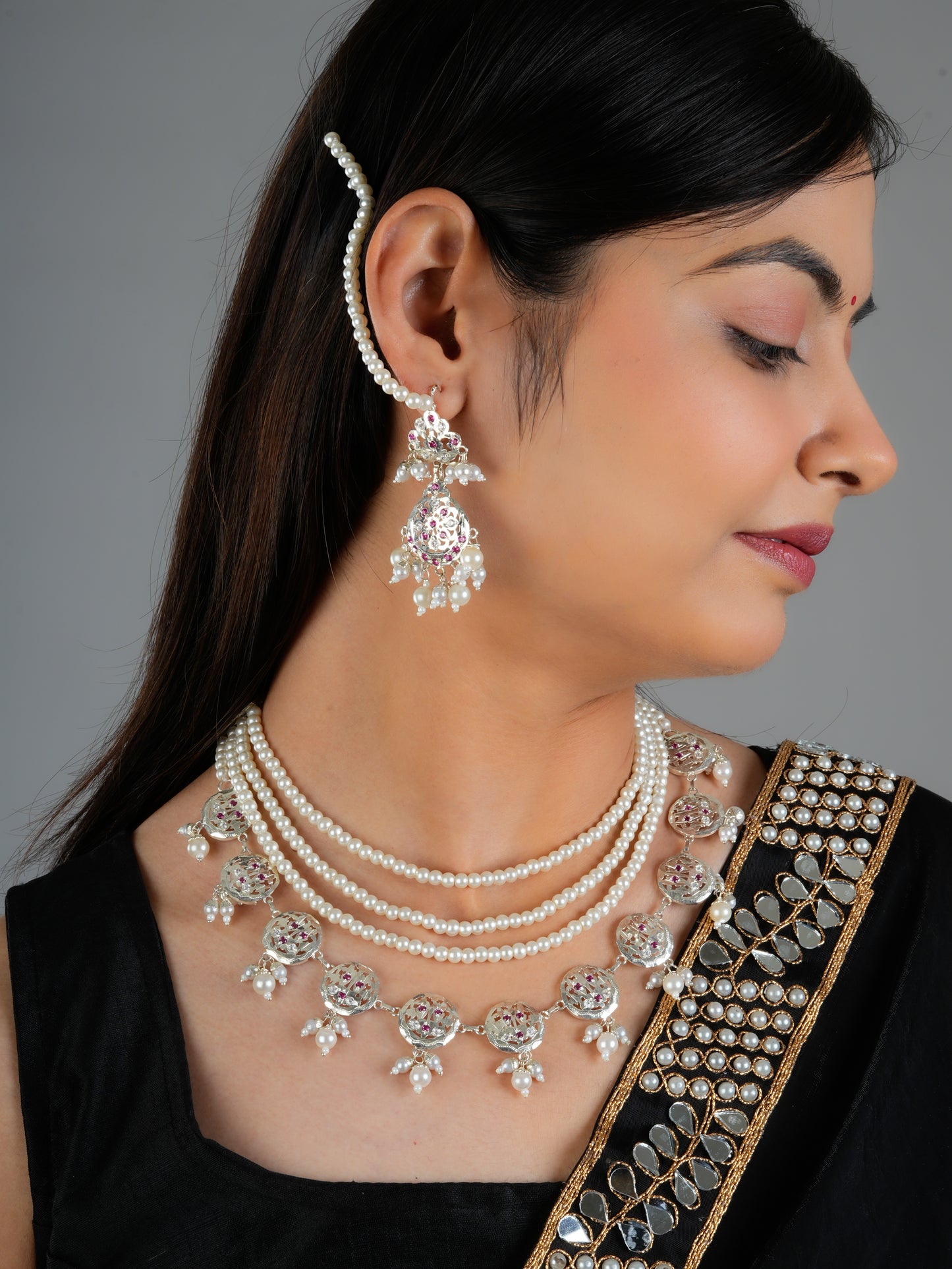 Laila Purani Dilli Silver Necklace Set