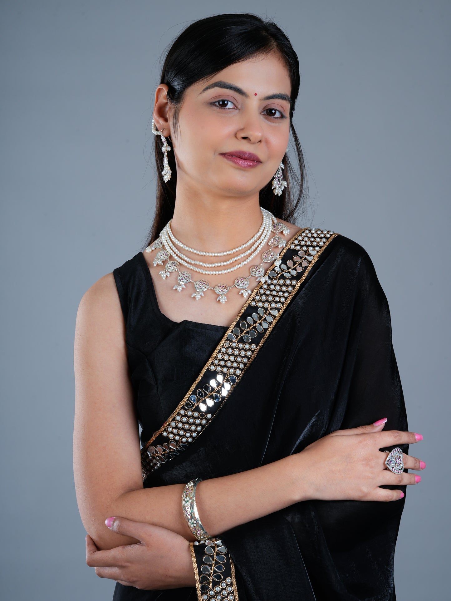 Laila Purani Dilli Silver Necklace Set