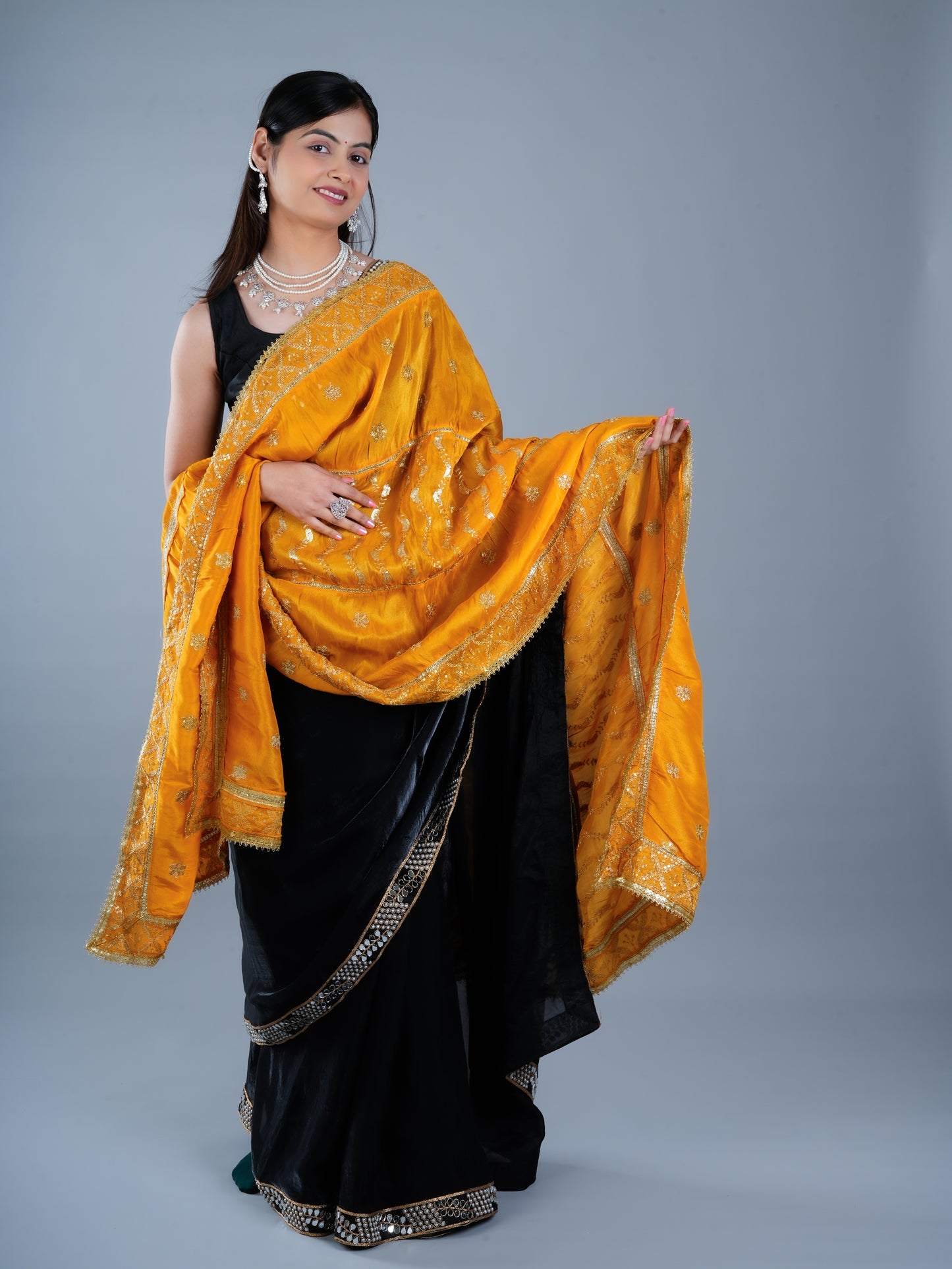 Totapari Amber Yellow Fashion Dupatta