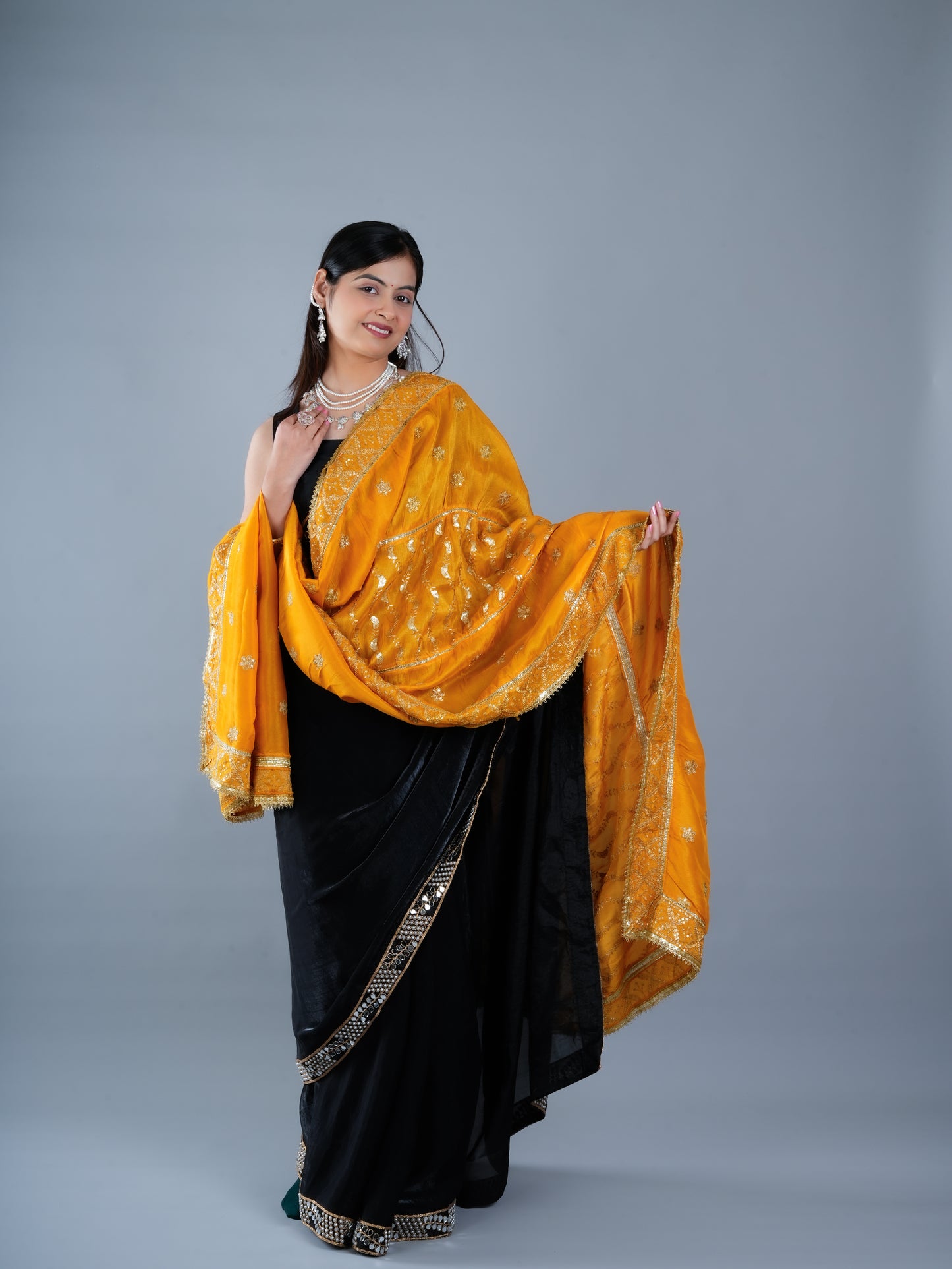 Totapari Amber Yellow Fashion Dupatta