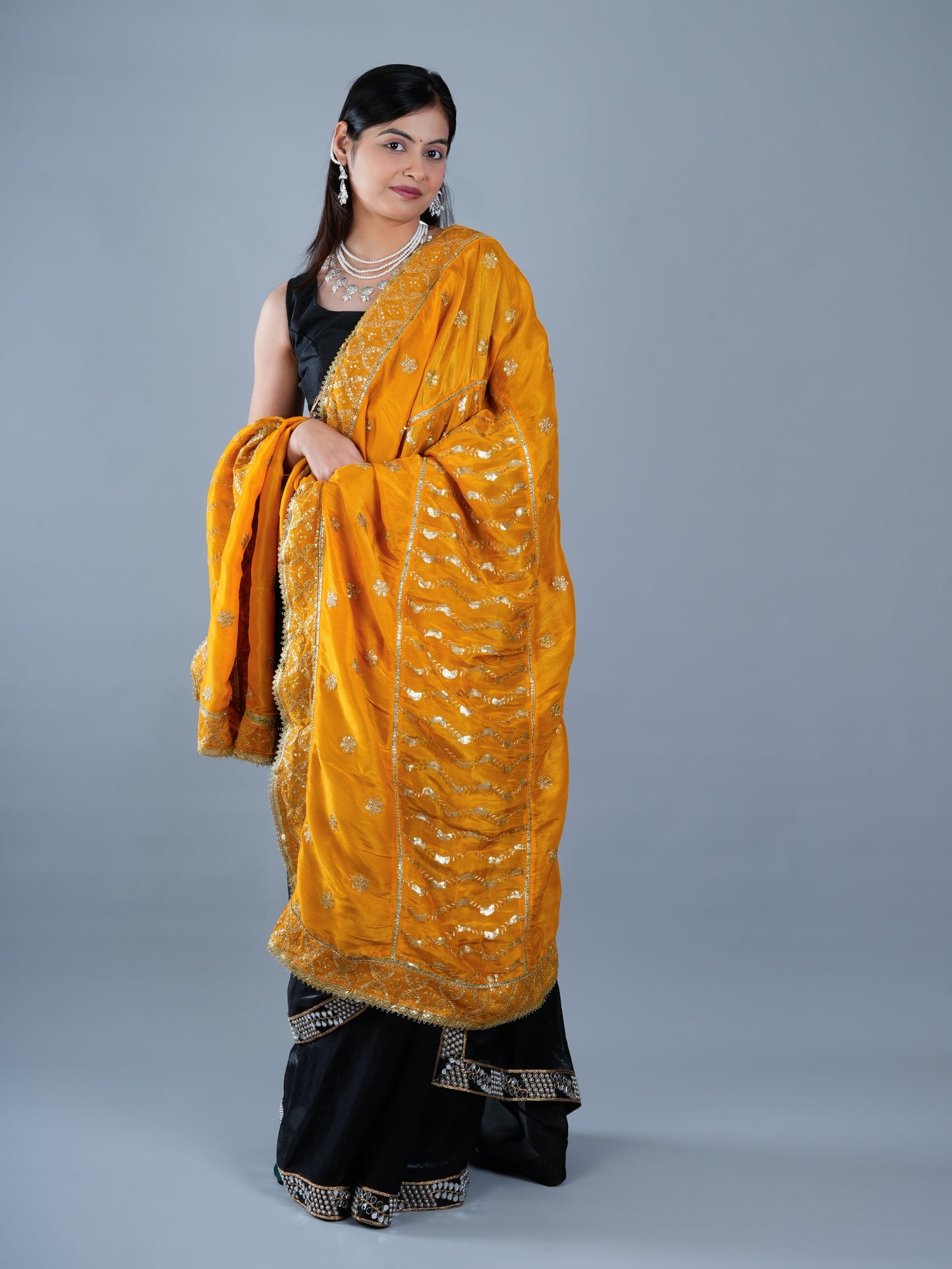 Totapari Amber Yellow Fashion Dupatta