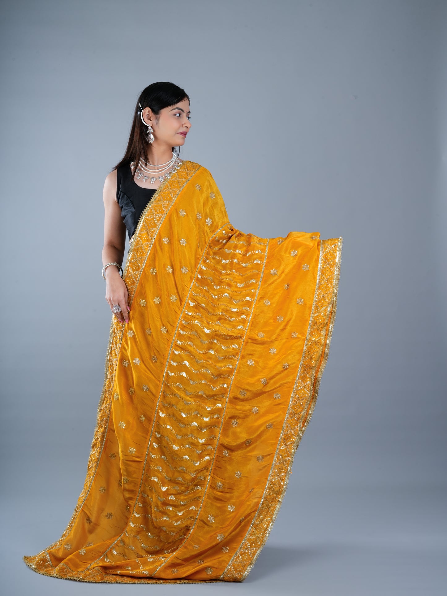 Totapari Amber Yellow Fashion Dupatta