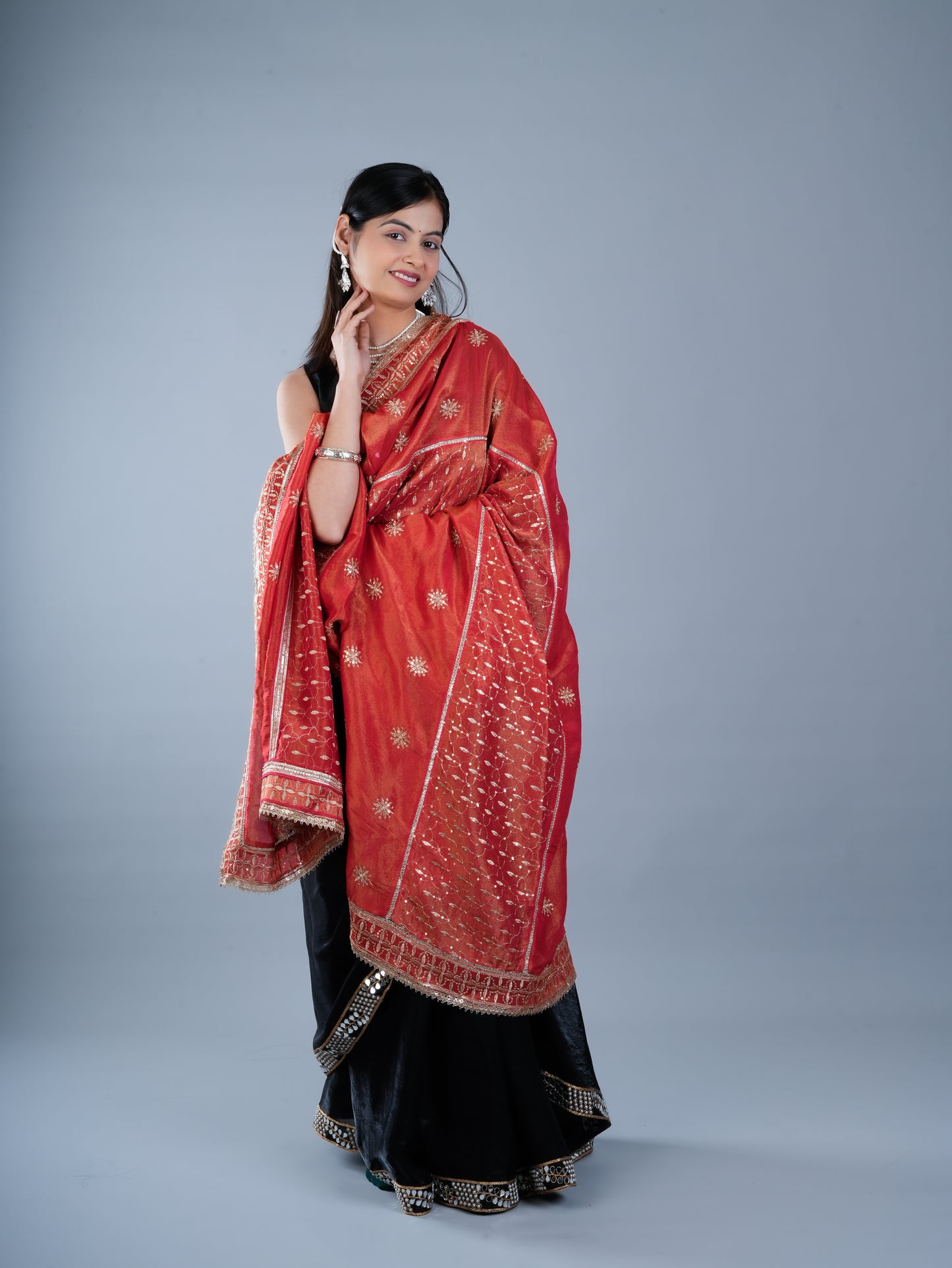 Totapari Sunset Red Fashion Dupatta
