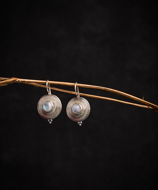 Moonstone Concentric Earrings