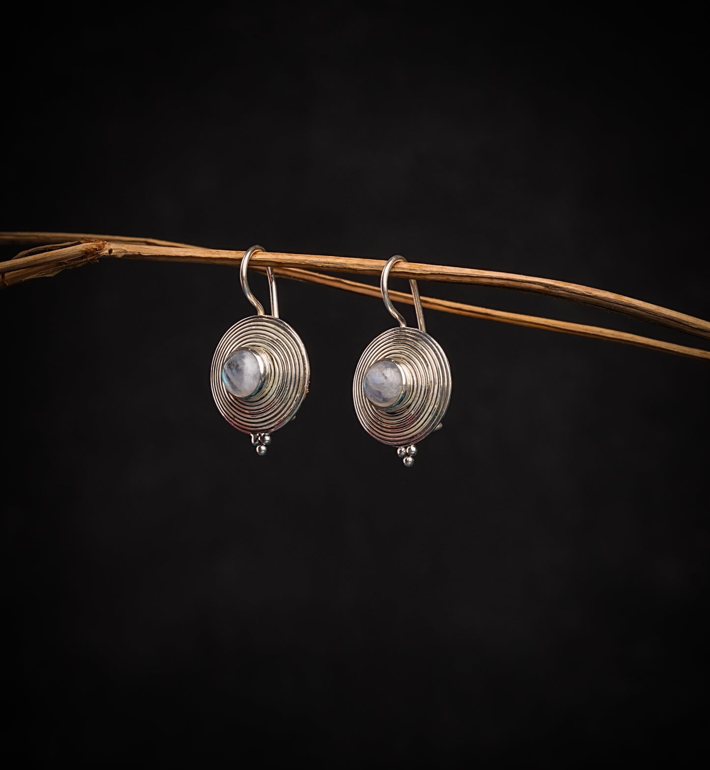 Moonstone Concentric Earrings