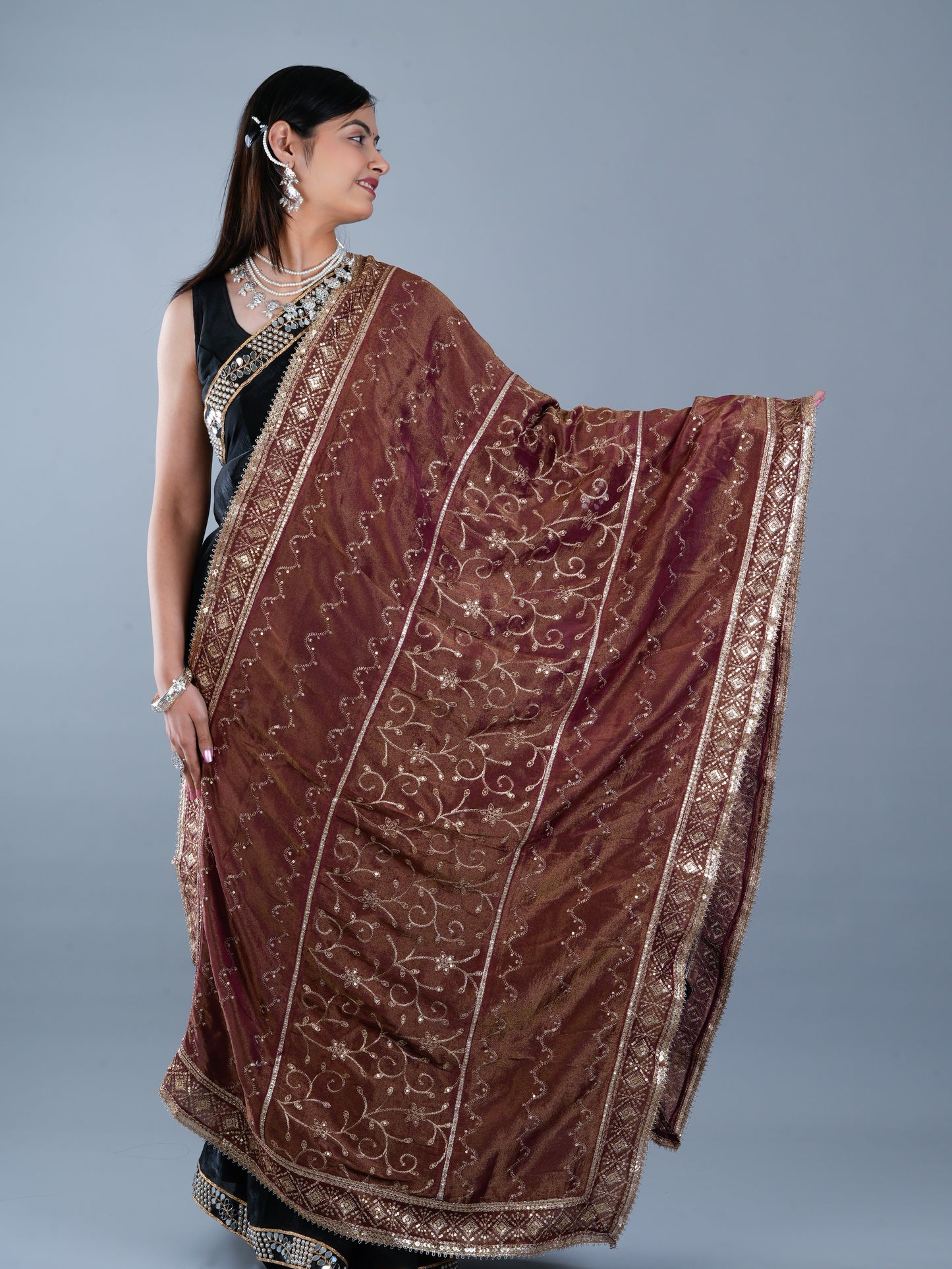 Festive Maroon Fashion Dupatta