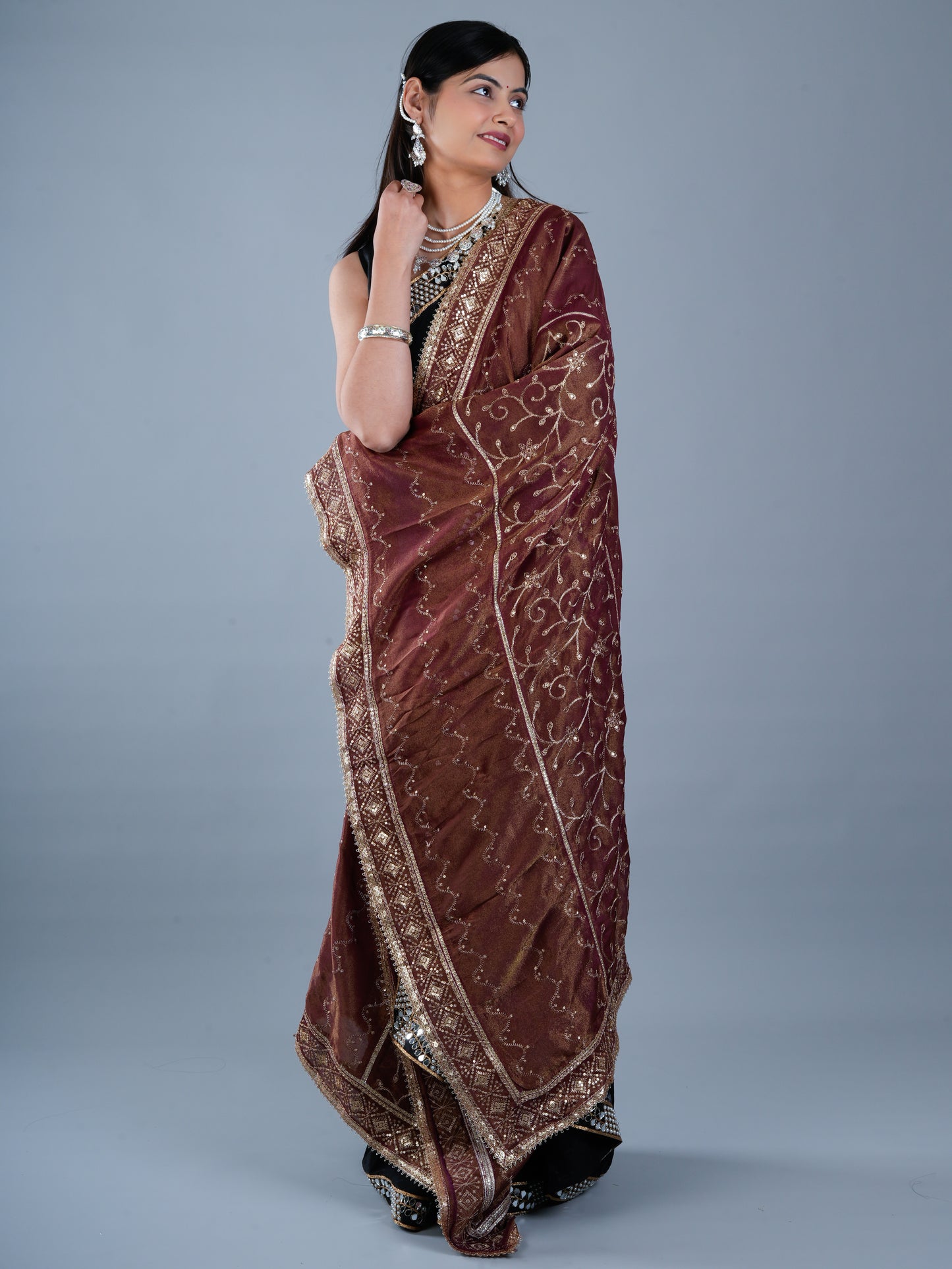 Festive Maroon Fashion Dupatta