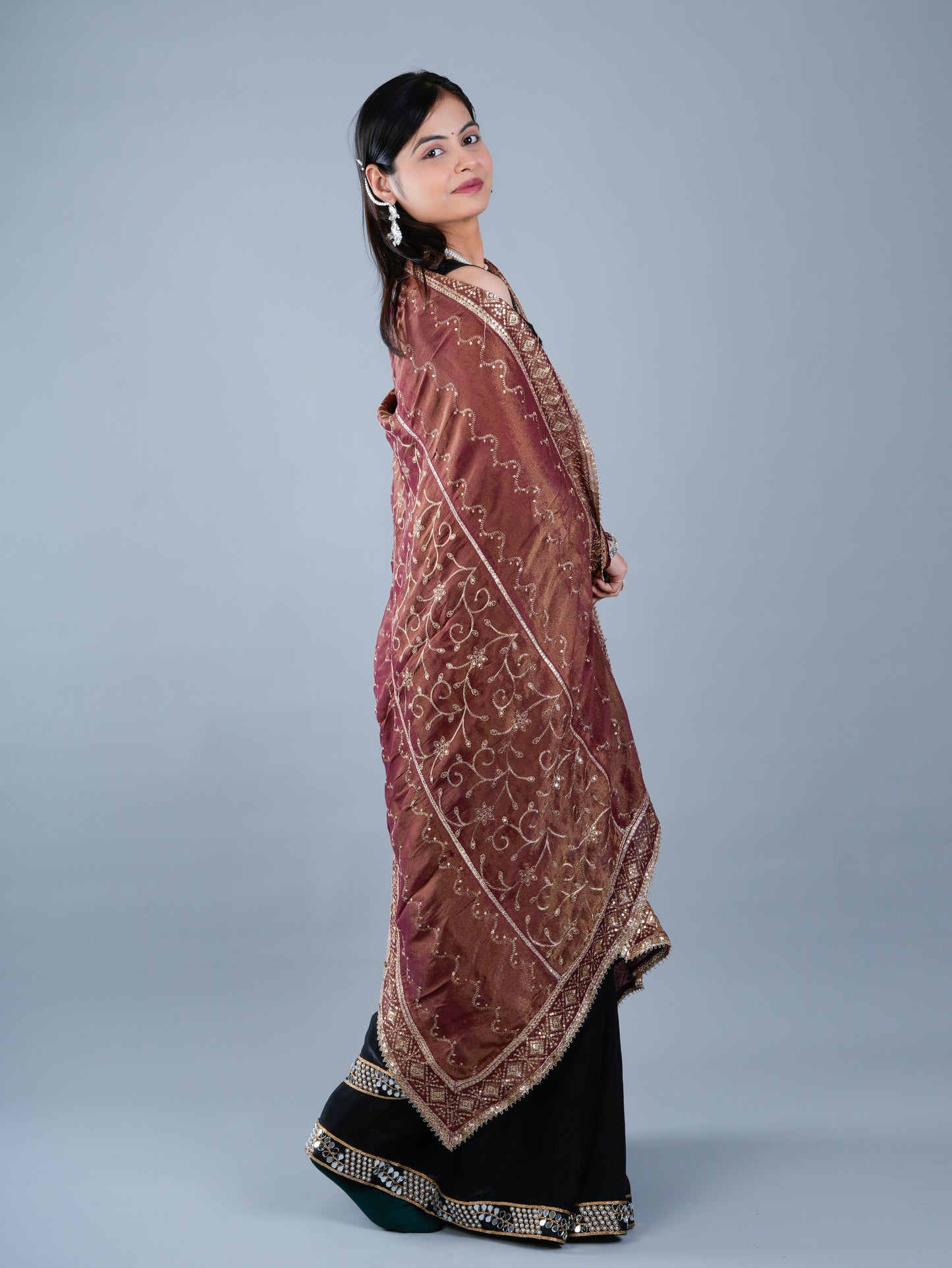 Festive Maroon Fashion Dupatta