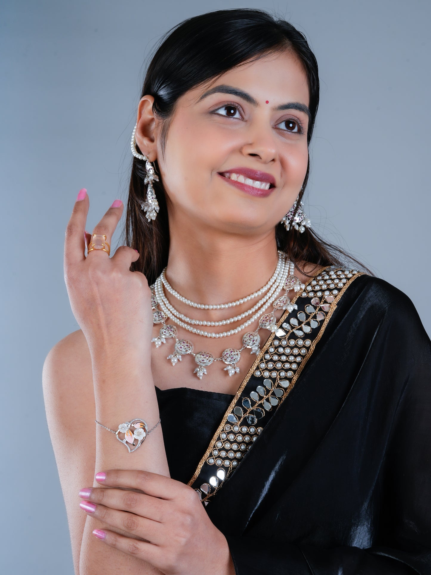 Laila Purani Dilli Silver Necklace Set