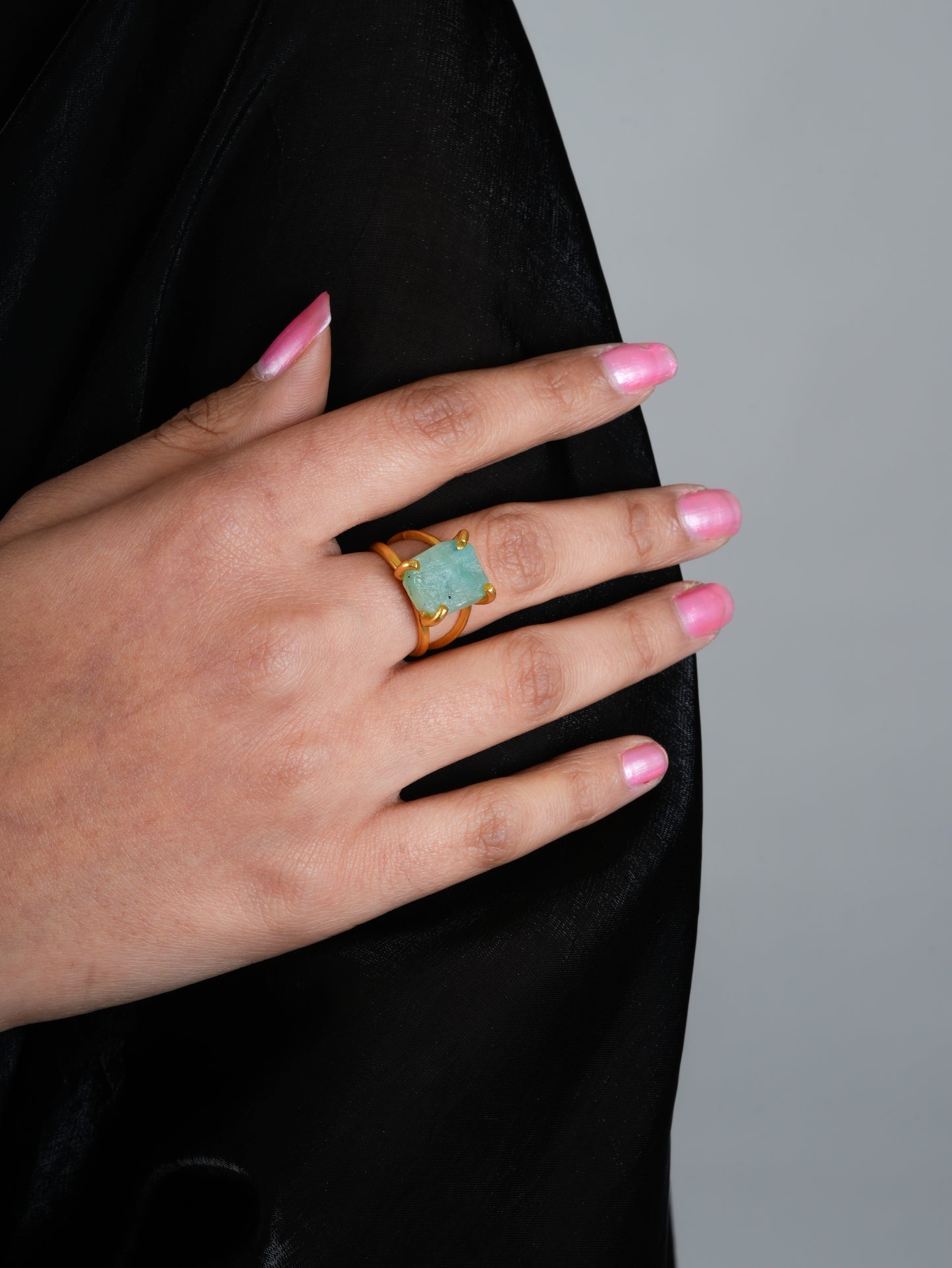 Uncut Natural Amazonite Ring