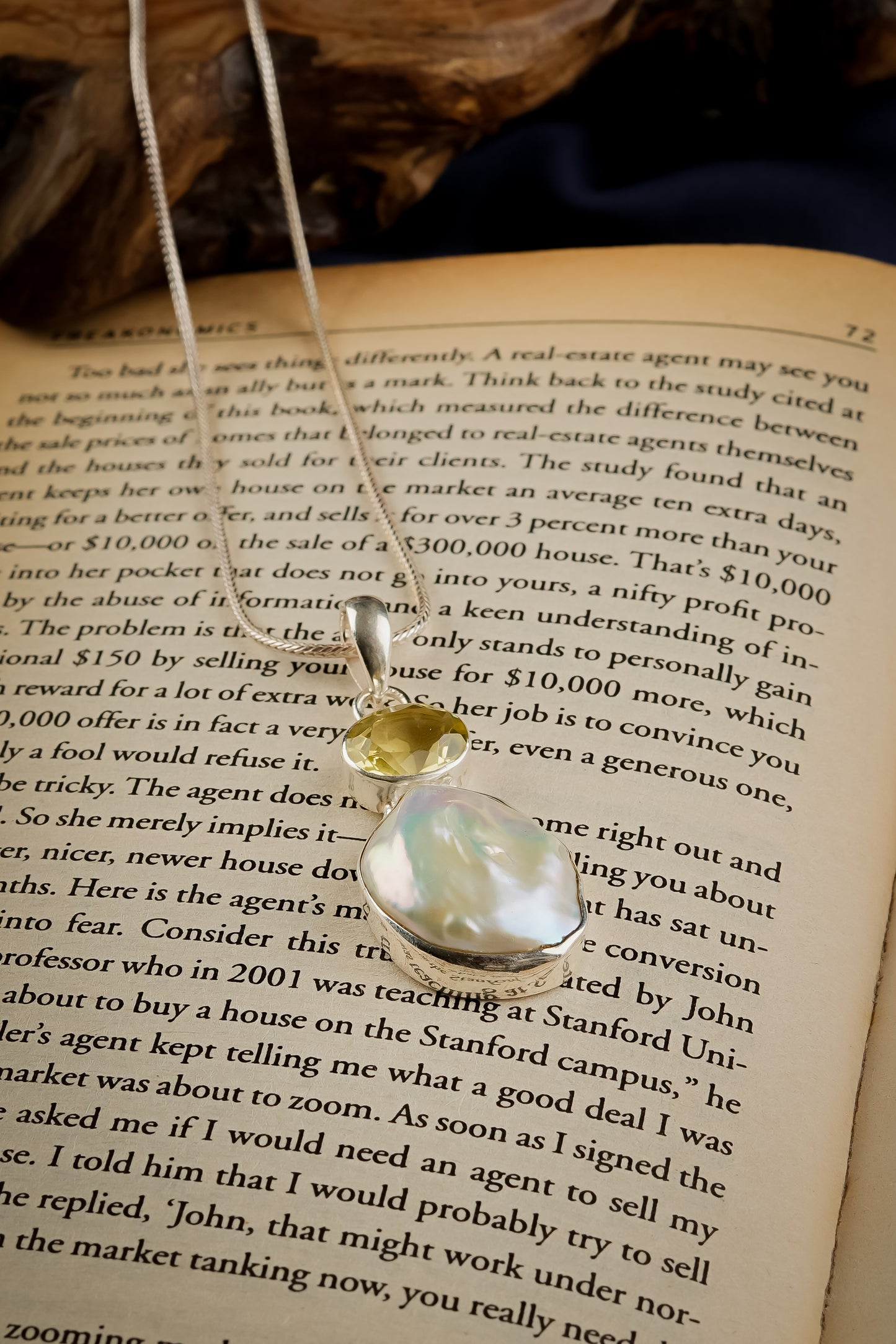 Citrine Baroque Pearl Pendant